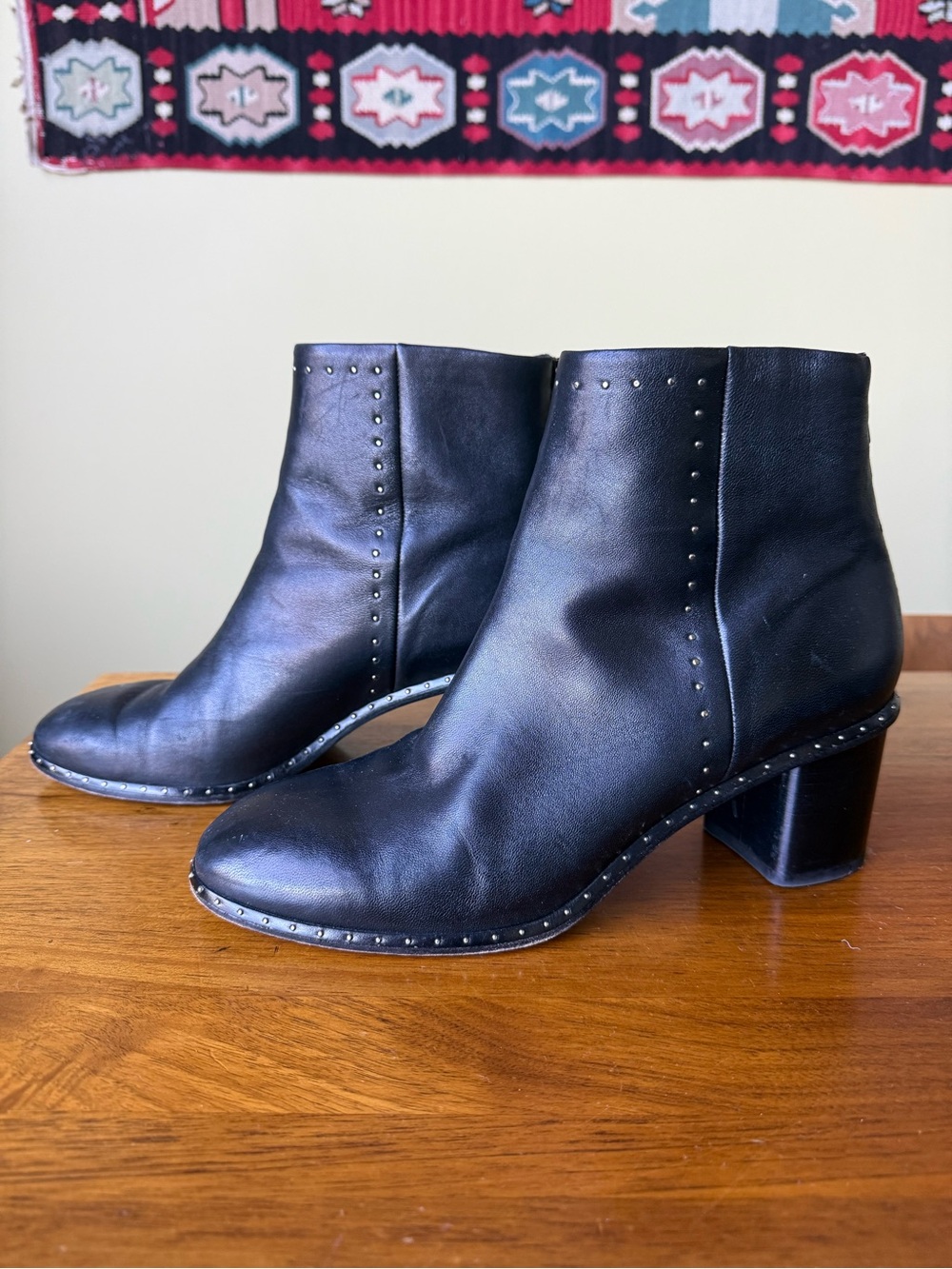 rag & bone, Black Studded Leather Booties